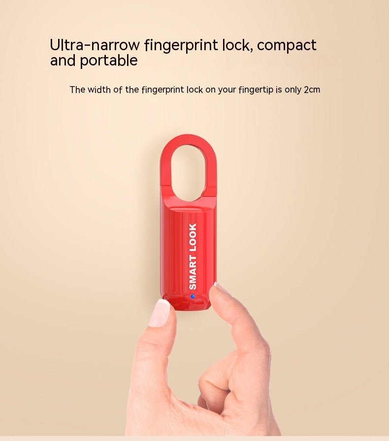 Compact fingerprint padlock modern minimal design red