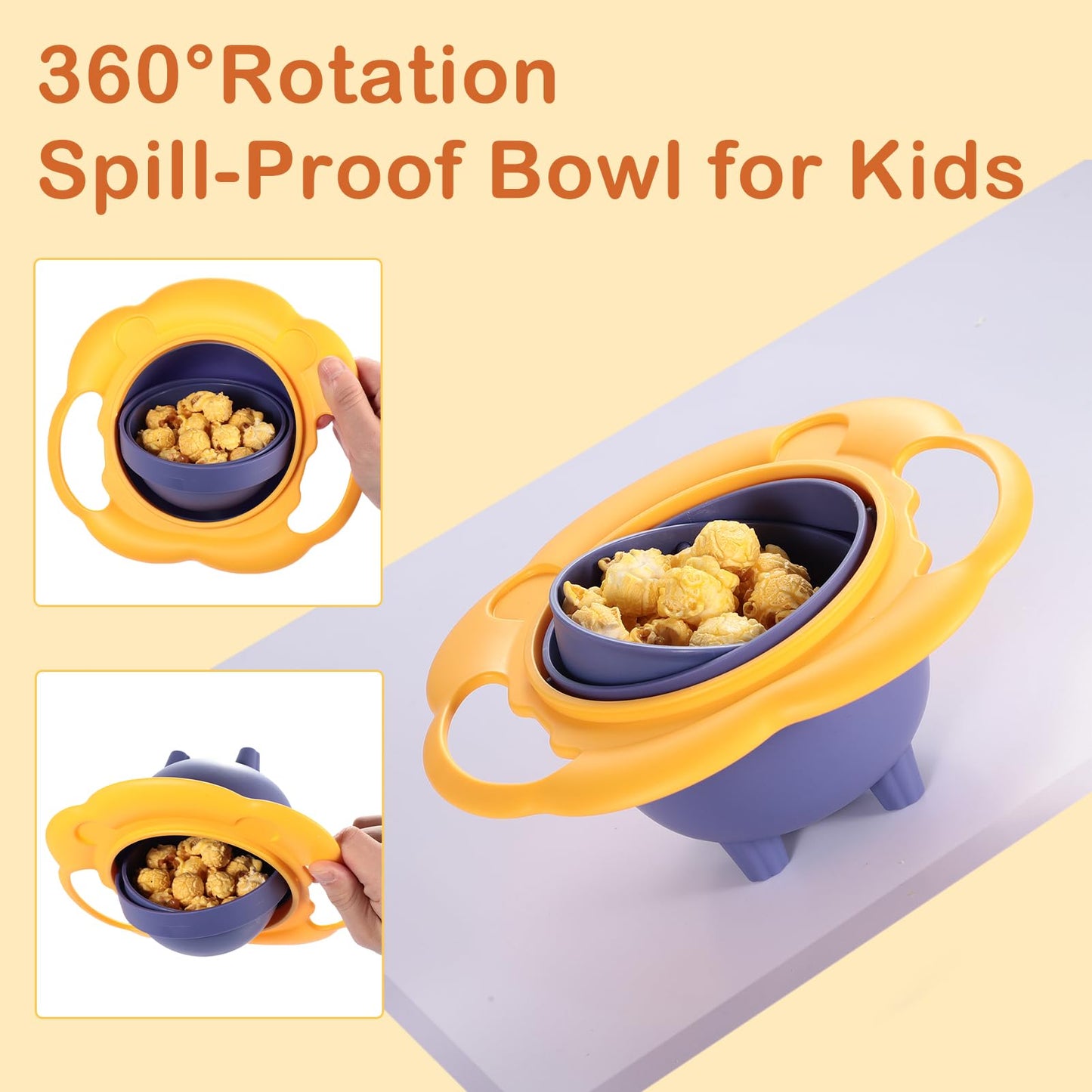 Spill-resistant toddler bowl colorful durable plastic