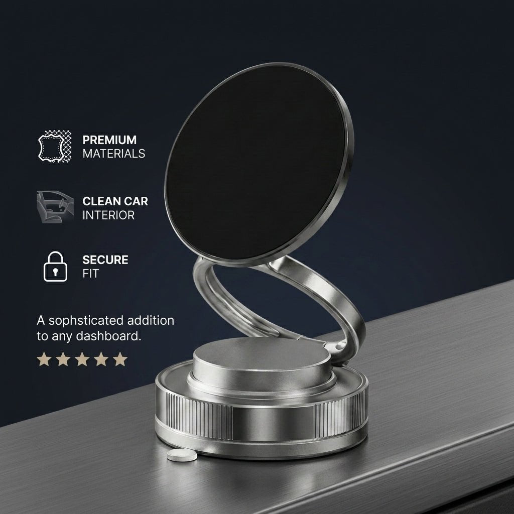 360 rotatable magnetic car phone mount side view