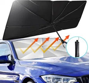 Foldable windshield cover UV resistant custom fit automobile
