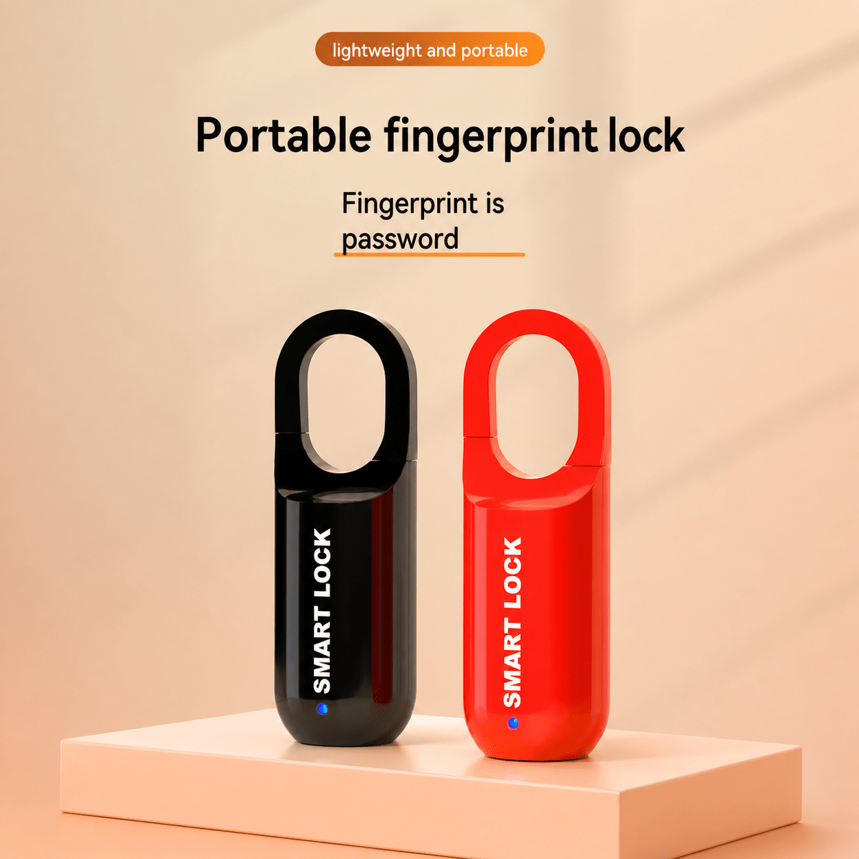 USB charging fingerprint lock stainless steel smart padlock