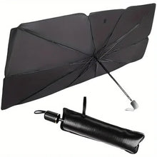 Compact car umbrella sunshade stored in glove compartment