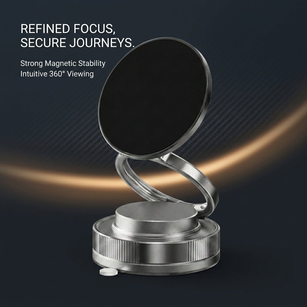 Smartphone magnetic holder easy one-hand placement in car