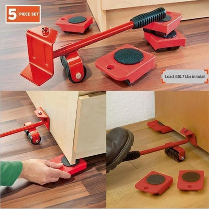 Furniture mover kit for heavy appliances and cabinets