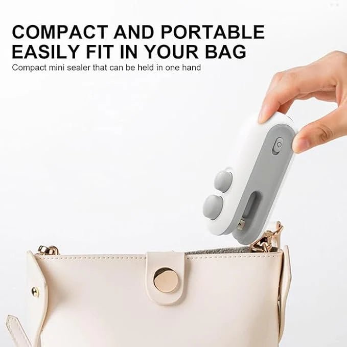 Mini bag sealer for chip bags cookie packs and snacks