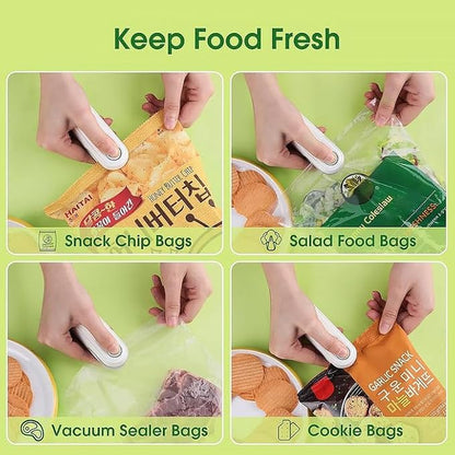 Portable sealer for vacuum food storage bags