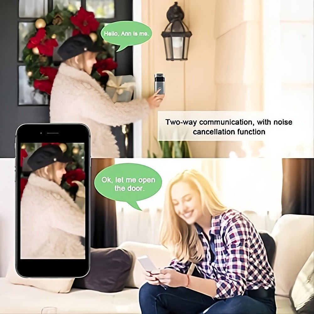 Smart doorbell two-way audio smartphone app compatible