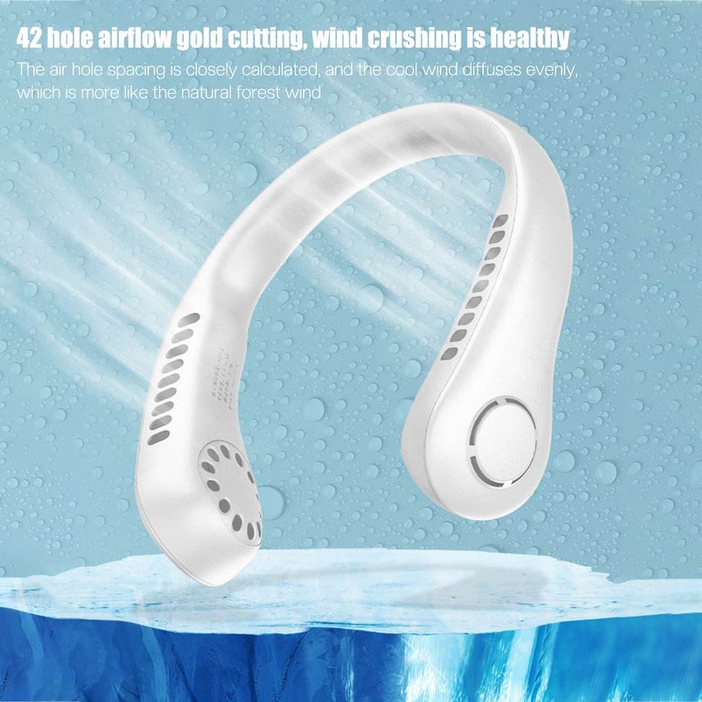 Hands-free neck cooling fan with 360 degree airflow