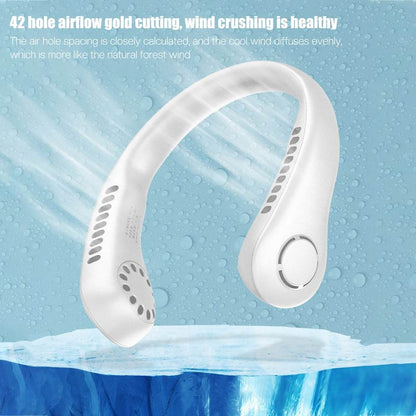 Hands-free neck cooling fan with 360 degree airflow